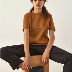 Aday Everyday Brown 100% Organic Cotton T-shirt Size Small (H)